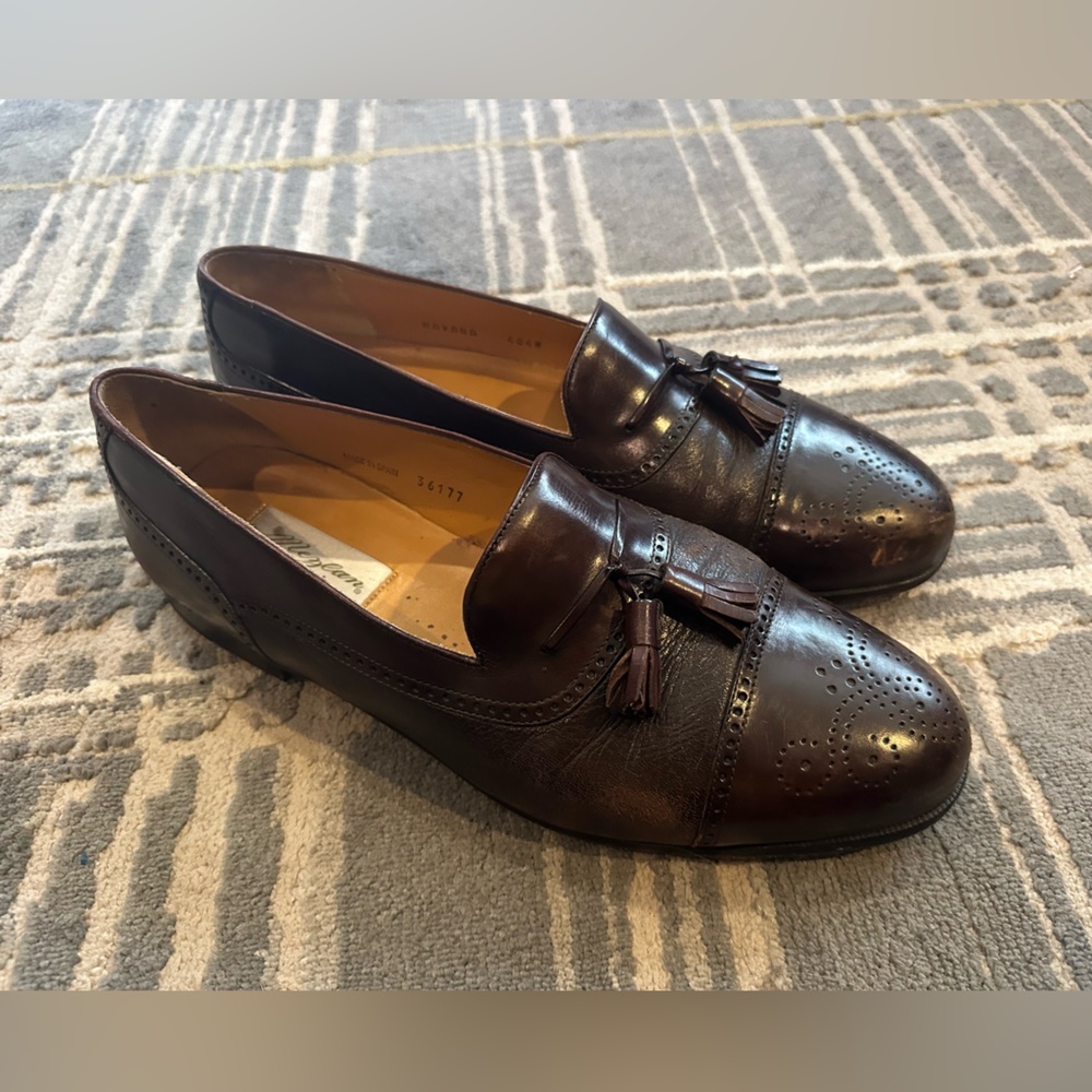 Mezlan Dark Brown Leather Tassel Loafers